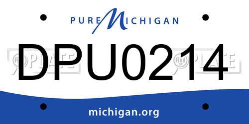 DPU0214 Michigan License Plate
