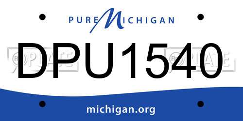 DPU1540 Michigan License Plate