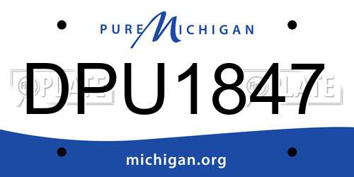 DPU1847 Michigan License Plate