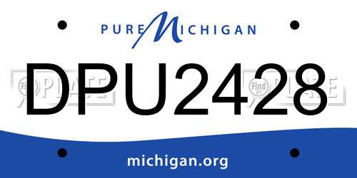 DPU2428 Michigan License Plate
