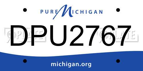 DPU2767 Michigan License Plate