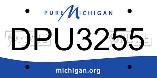 DPU3255 Michigan License Plate