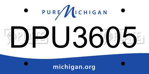 DPU3605 Michigan License Plate