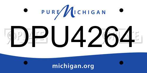 DPU4264 Michigan License Plate