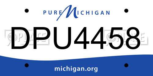 DPU4458 Michigan License Plate