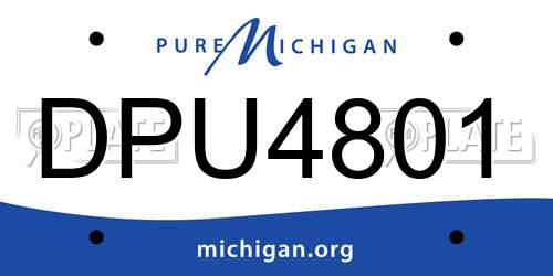 DPU4801 Michigan License Plate