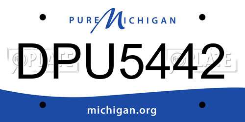 DPU5442 Michigan License Plate