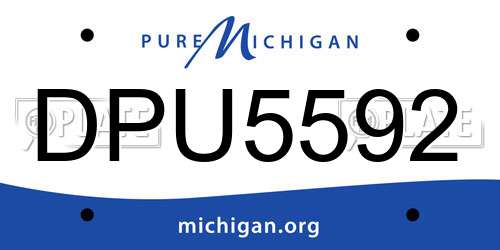DPU5592 Michigan License Plate
