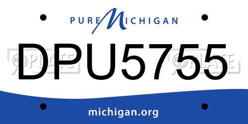 DPU5755 Michigan License Plate
