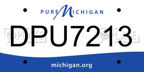 DPU7213 Michigan License Plate