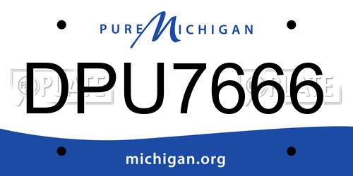 DPU7666 Michigan License Plate