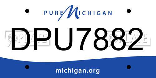 DPU7882 Michigan License Plate