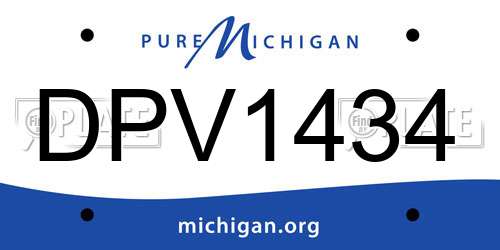 DPV1434 Michigan License Plate