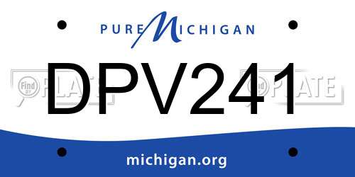 DPV241 Michigan License Plate