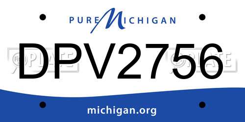 DPV2756 Michigan License Plate