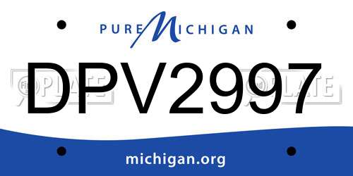 DPV2997 Michigan License Plate