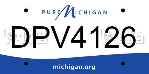 DPV4126 Michigan License Plate