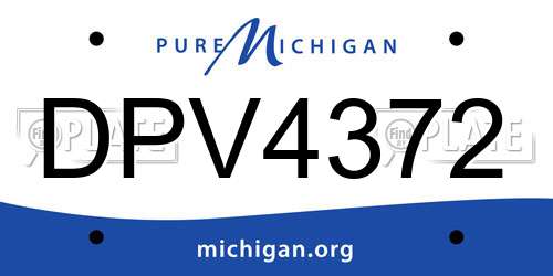 DPV4372 Michigan License Plate