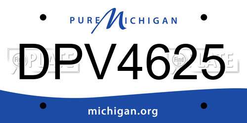 DPV4625 Michigan License Plate