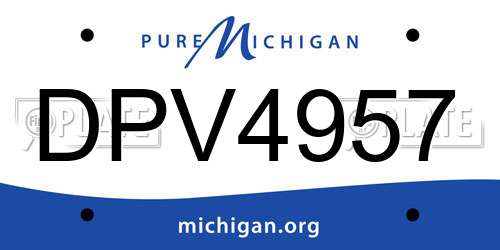 DPV4957 Michigan License Plate