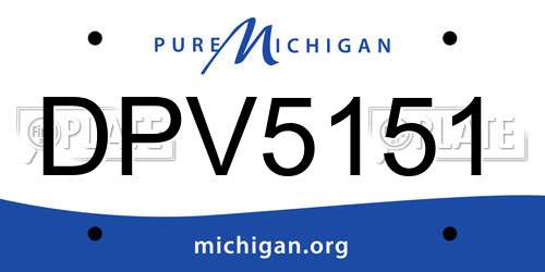 DPV5151 Michigan License Plate