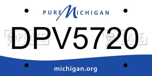 DPV5720 Michigan License Plate