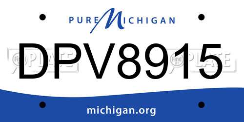 DPV8915 Michigan License Plate