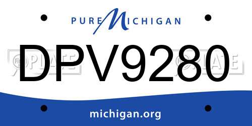 DPV9280 Michigan License Plate