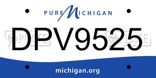 DPV9525 Michigan License Plate