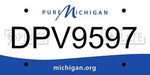 DPV9597 Michigan License Plate