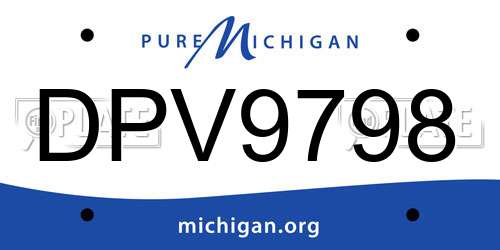 DPV9798 Michigan License Plate