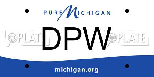 DPW Michigan License Plate