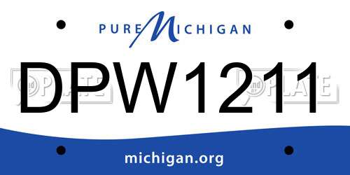 DPW1211 Michigan License Plate