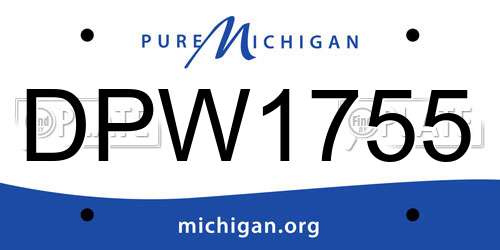 DPW1755 Michigan License Plate