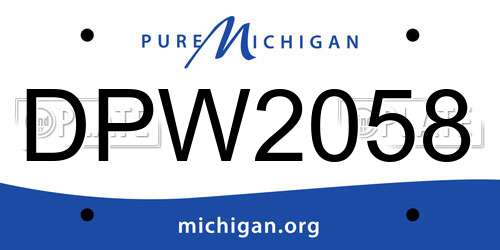 DPW2058 Michigan License Plate