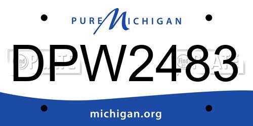 DPW2483 Michigan License Plate