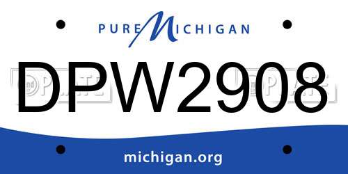 DPW2908 Michigan License Plate