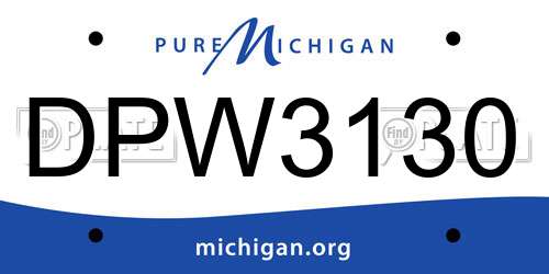 DPW3130 Michigan License Plate