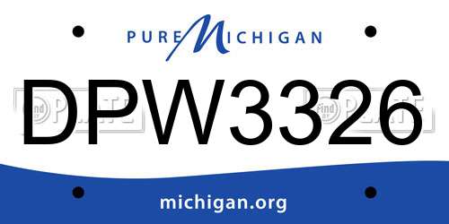 DPW3326 Michigan License Plate