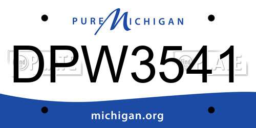 DPW3541 Michigan License Plate