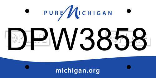 DPW3858 Michigan License Plate