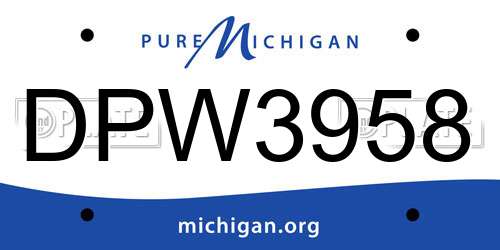 DPW3958 Michigan License Plate