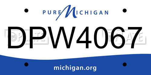 DPW4067 Michigan License Plate