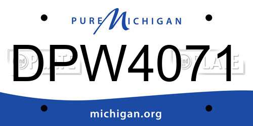 DPW4071 Michigan License Plate