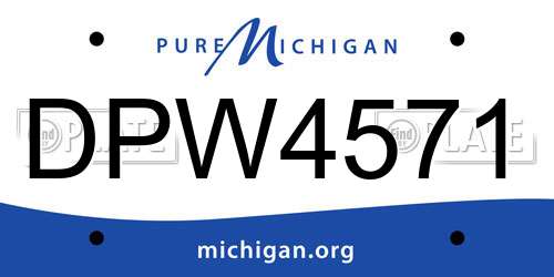 DPW4571 Michigan License Plate