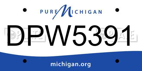 DPW5391 Michigan License Plate
