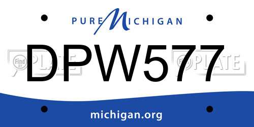 DPW577 Michigan License Plate