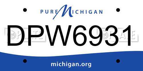 DPW6931 Michigan License Plate