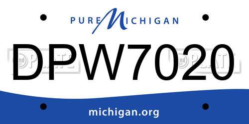 DPW7020 Michigan License Plate