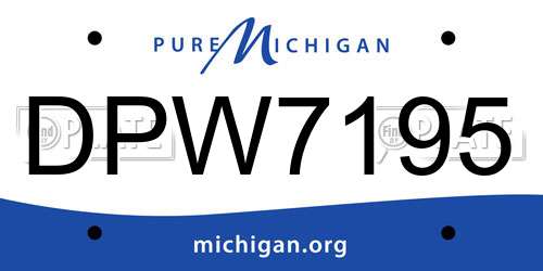 DPW7195 Michigan License Plate